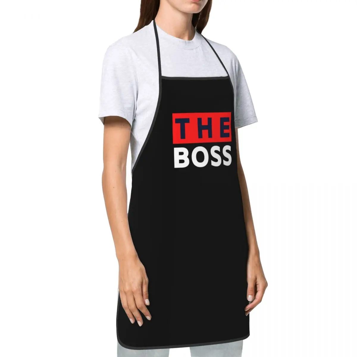 Unisex The Boss The Real Boss Apron Kitchen Chef Cooking Baking Bib Men Women Couple Tablier Cuisine for Painting