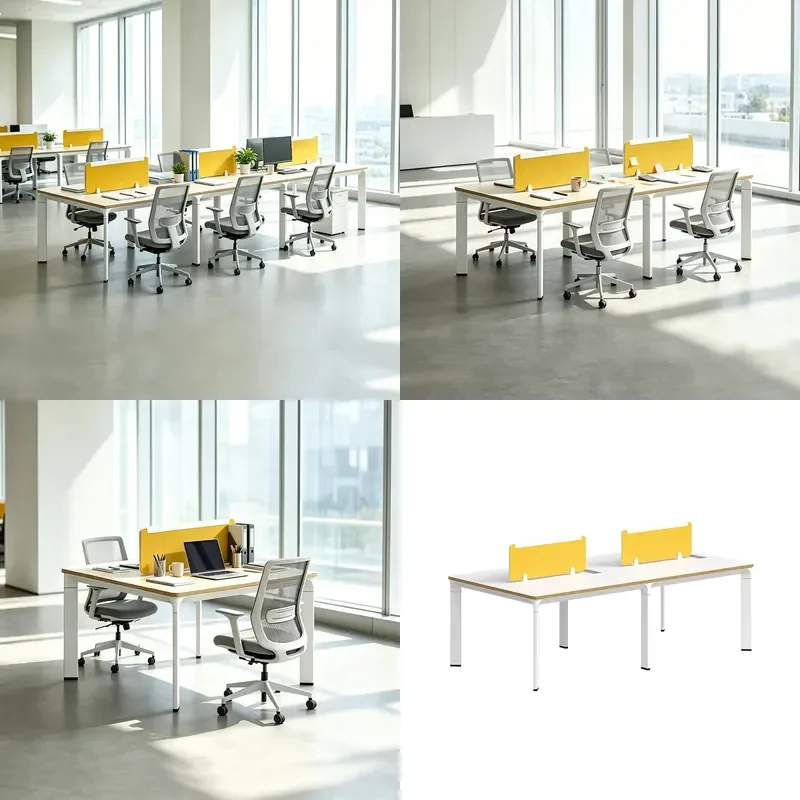 Office Workstation Furniture 2 4 6 People Modern Office Desks Cubicle Coworking Desk 6 People Staff Desk