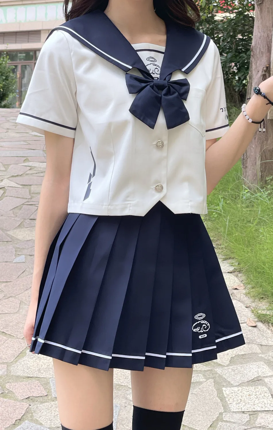 Japanese Style Student Girls School Uniforms Girls Navy Costume Women Sexy Navy JK Suit Sailor Blouse Pleated Skirt