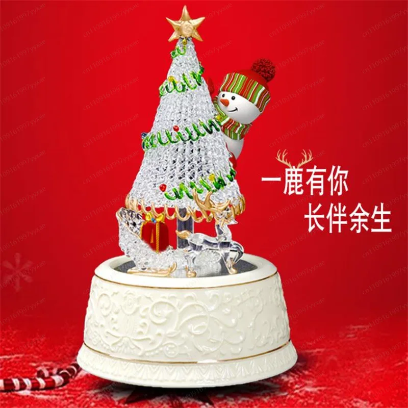 Ceramic Christmas Ornament Christmas Tree Crystal Transparent Ornament Winter Christmas Birthday Gift