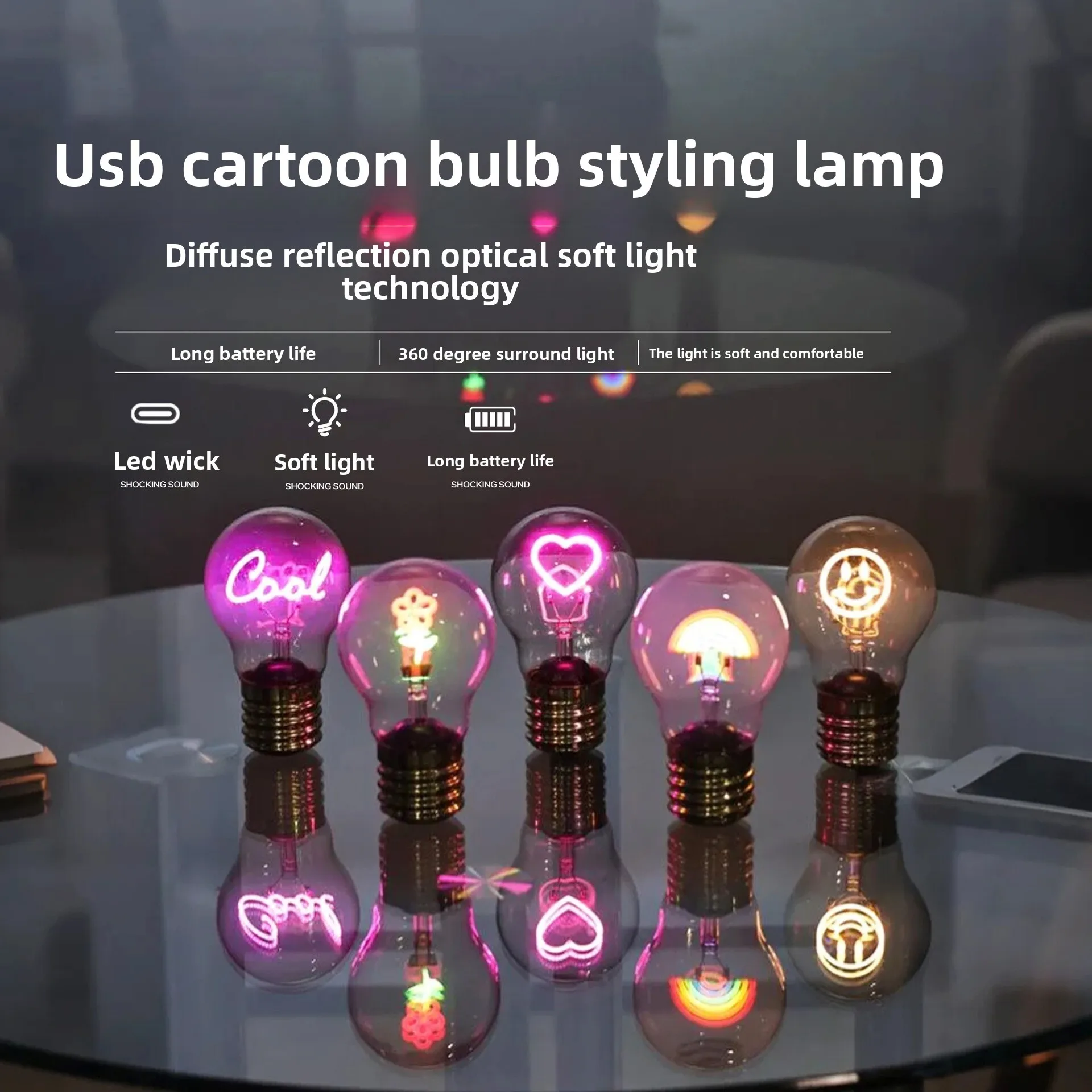 

Rechargeable Edison Creative Decorative Bulb Handheld LED Design Filament Night Light