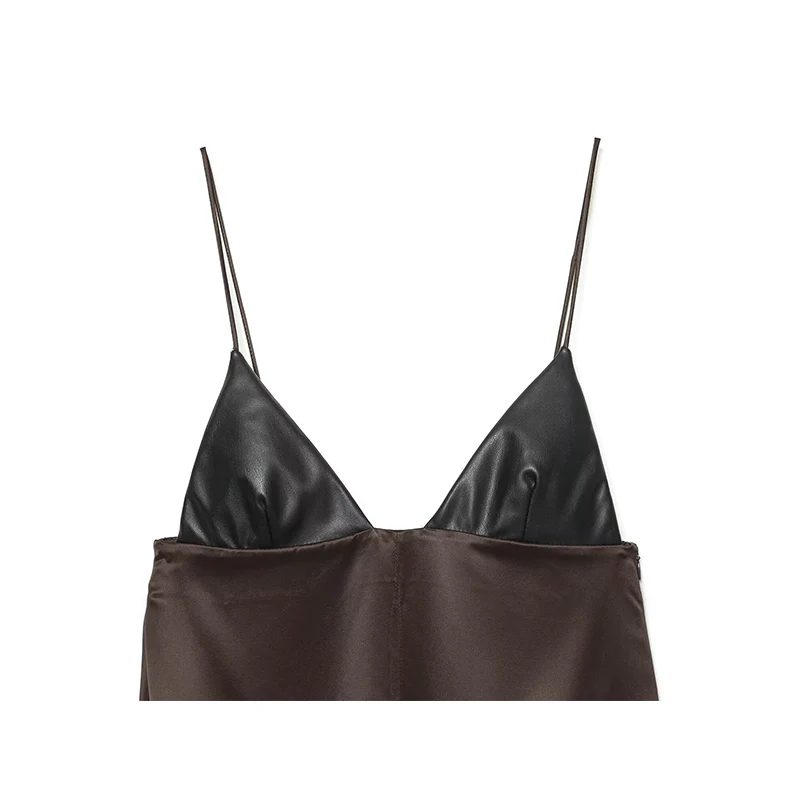 فستان بروتيل مرقع للنساء لصيف 2026 موضة جديدة نحيفة على شكل حرف v أنيقة لحفلات الرقص فساتين عطلة شبابية أنيقة للشارع #4