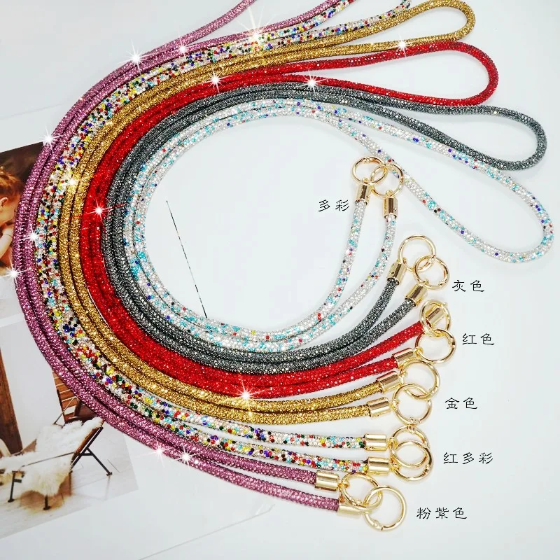 Crystal Rhinestone Phone Lanyard Luxury Bling Bright Diamond Anti-lost Rope Strap Hanging Cord Chain Phone Cover Accessories