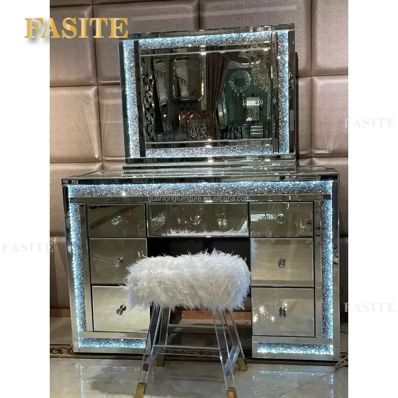 Luxury Factory Direct Sale Cheap Price Mirrored Dressing Table Luxury Modern Vanity Tables