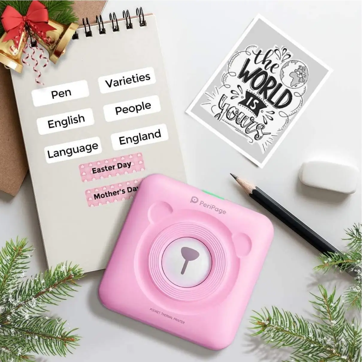 Peripage Mini Printer Paper 15mm 30mm Bear Blank Label Sticker Thermal Printing Paper for A6/A8 Waterproof Oilproof Scratchproof