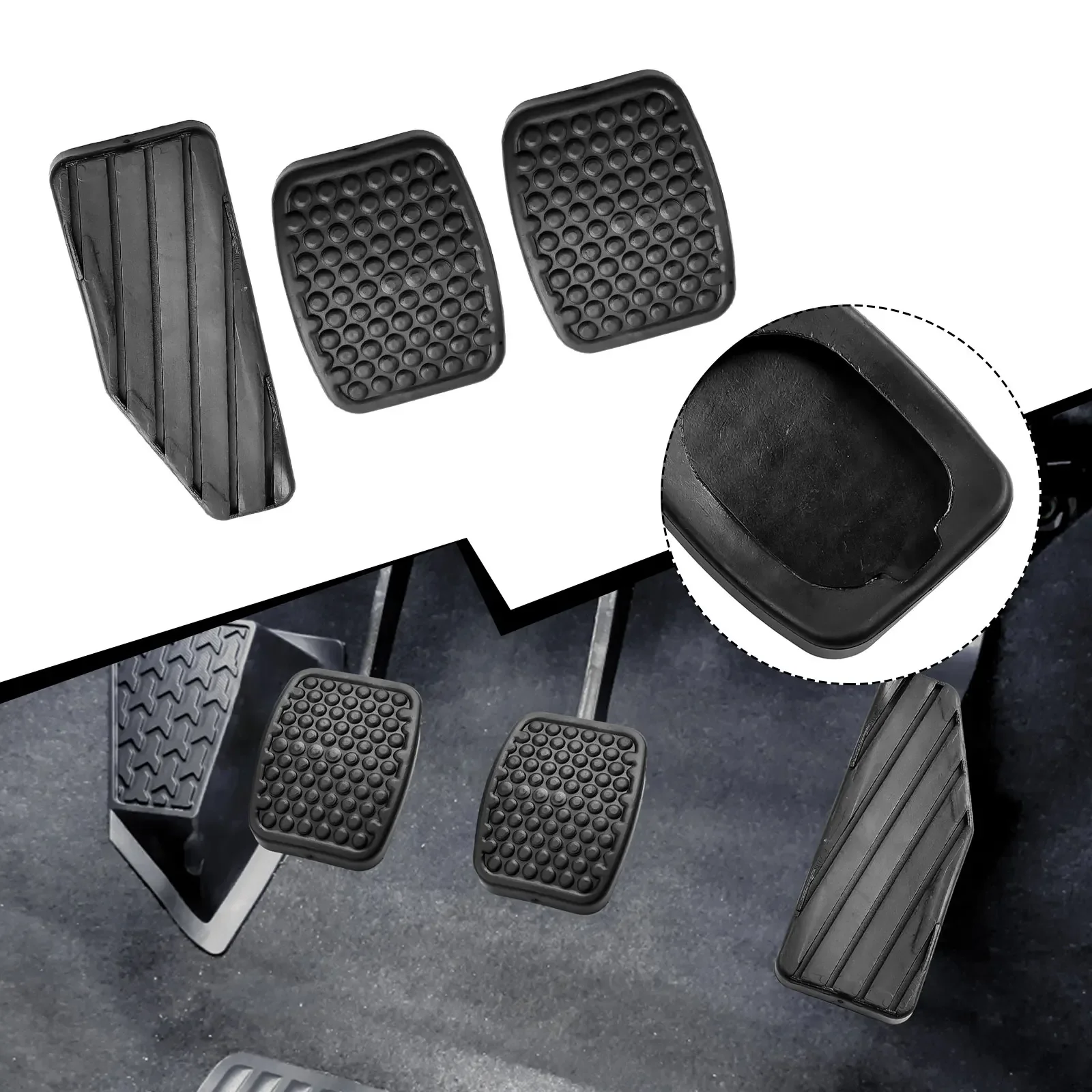 3pcs Car Accelerator Clutch Brake Pedal 49451-60B00 49751-79001 For Suzuki Swift Rubber Pad Pedal Cover Kit Car Accessories