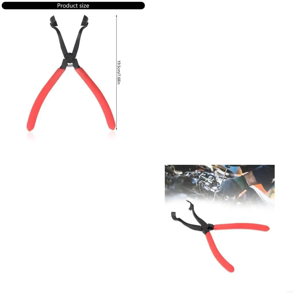 

P82E Compact Portable Drum Brake Hold Down Spring Pliers with Curved Neck Designs for Easy Access Removal and Installation