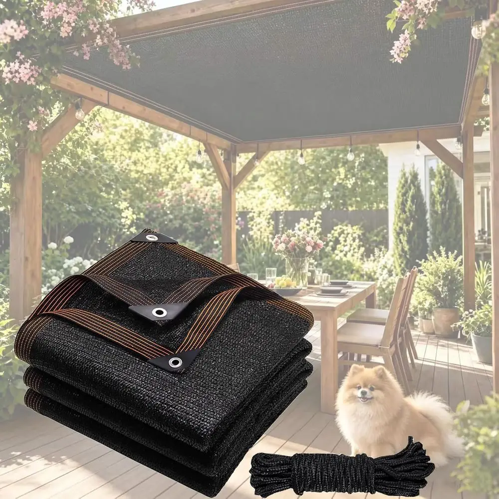 Heavy-Duty 90% Shade Cloth, Outdoor Mesh Tarp with Grommets, Ideal for Patios, Greenhouses, and Animal Shelters (20ft x 20ft)