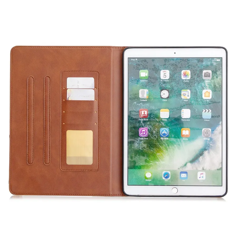 Juste en cuir PU prairie pour iPad, étui pour iPad Air 4, 5, 10.2, 7e, 8e, 9e, Pro 11, 12.9, 10.5, 9.7, inspectés, 6e, Mini 2, 3, 4, 5