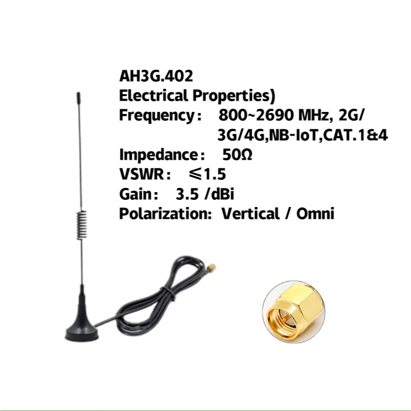 AntennaHome MeterSpring Antenna,magnetic antenna for 2G/3G/4G,NB-IoT,CAT.1&4, Remote /Transfer /Recciever AH3G.402