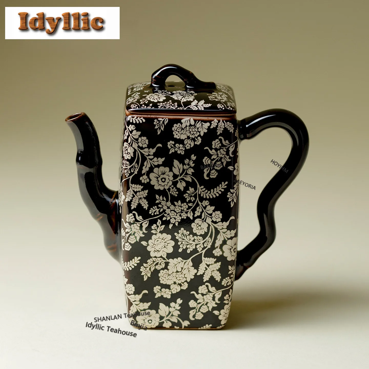 

135ml Ink Dyed Blossoms Teapot Boutique Tea Infuser Pot Household Tea Brewing Kettle With Filter Dahongpao Tableware Gifts