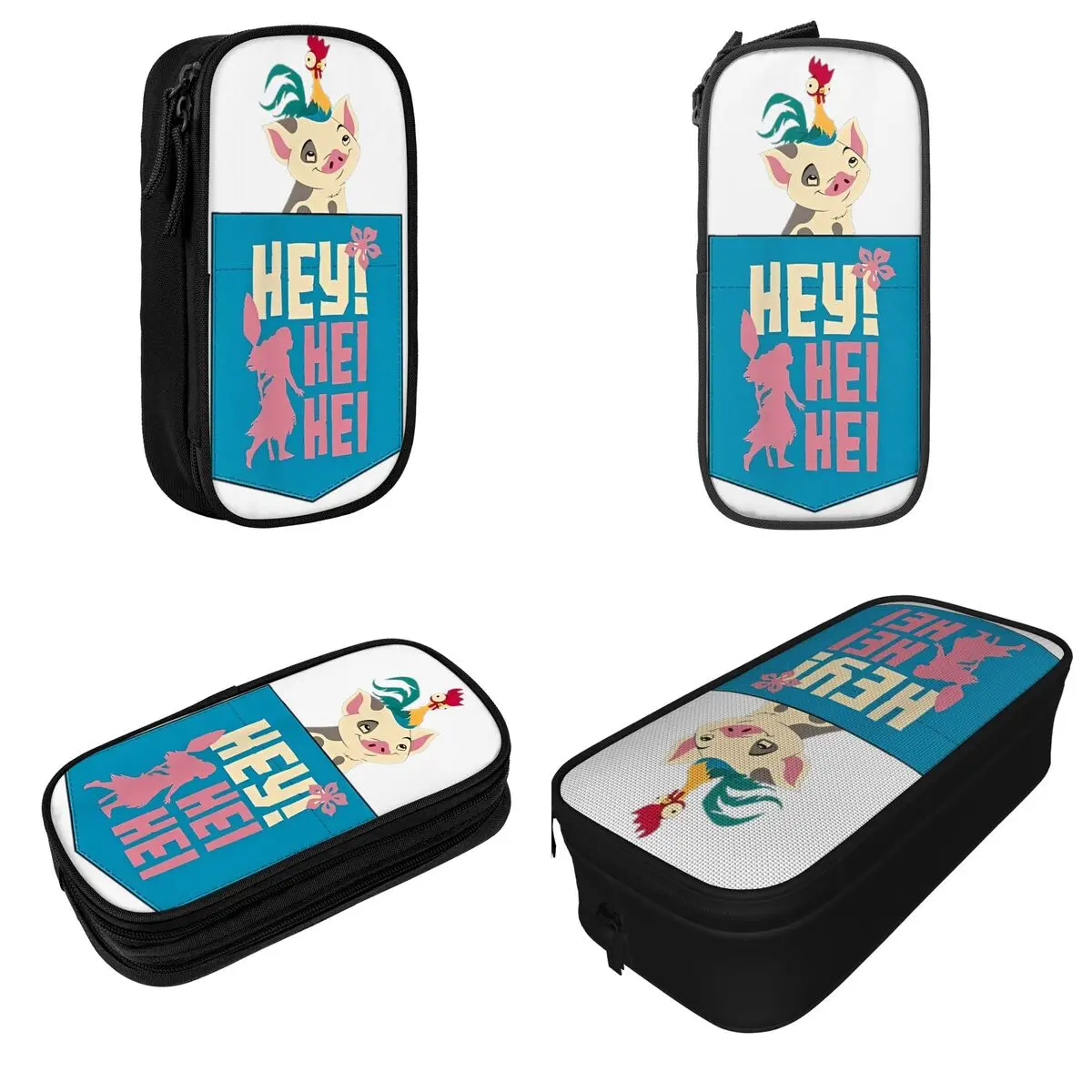 Moana Pua Hey Hei Hei Pencil Cases Pencilcases Pen Box for Student Big Capacity Bags School Supplies Gifts Stationery