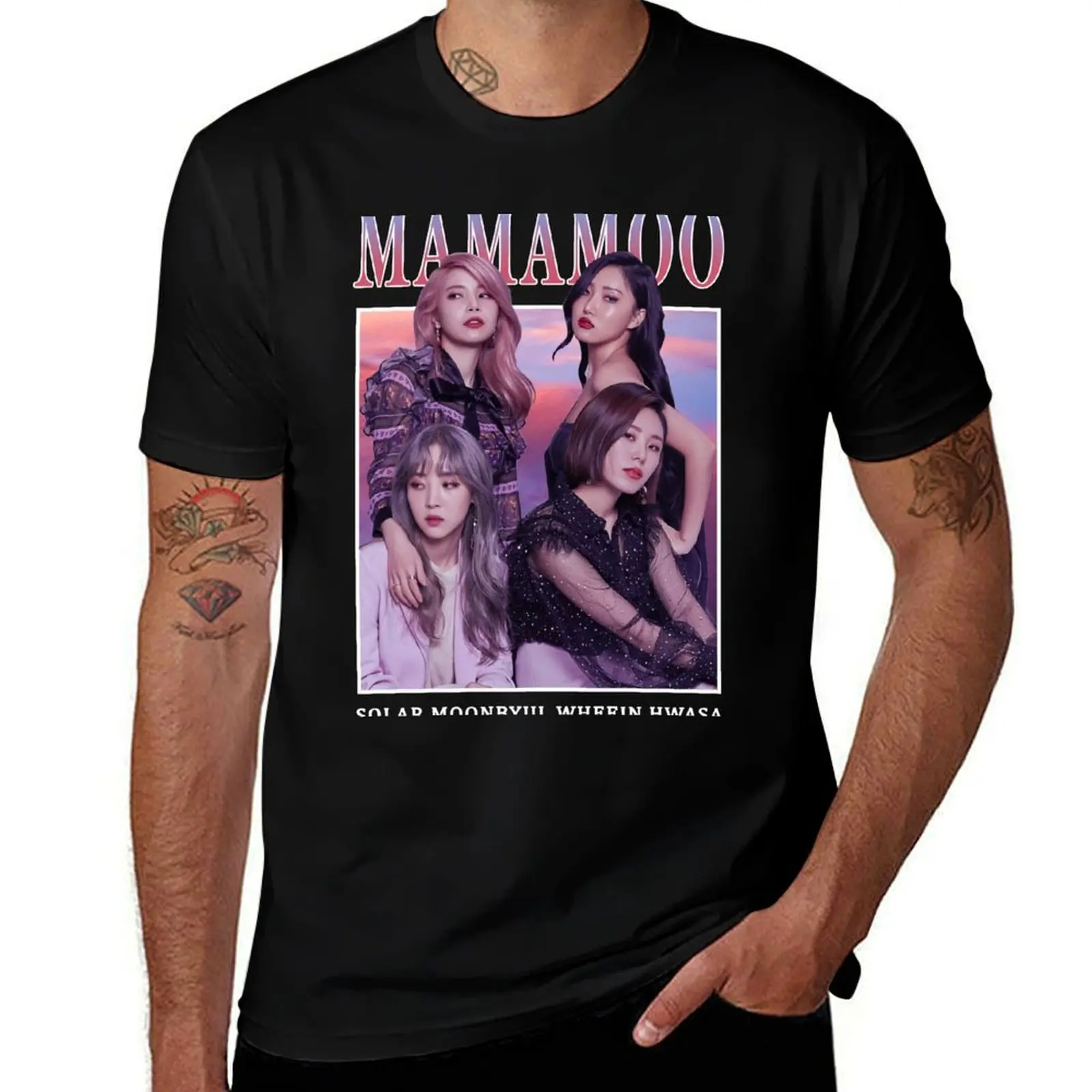 MAMAMOO Members Photoshoot Vintage Retro Band Style 90s T-Shirt Street Fashion Casual Tee Shirt T-Shirt