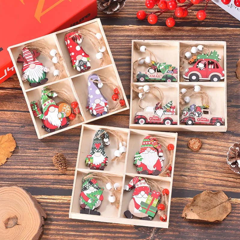 

12Pcs Wooden Christmas Ornaments Hanging Crafts Vintage Christmas Decorations Christmas Small Hanging Sign for Xmas Home Decor