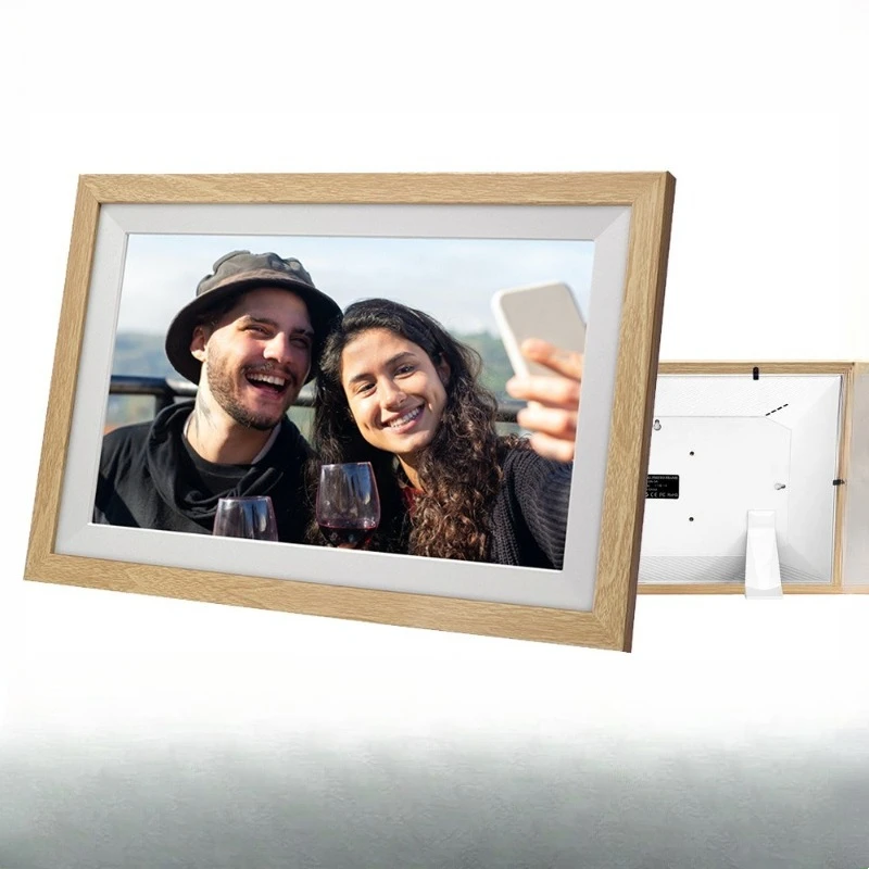 Cadre photo numérique Frameo 15 pouces avec wifi, écran tactile IPS haute définition, lecture d'images et de vidéos