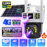 6K 12MP HD Solar Camera 4G SIM Card Wifi Outdoor IP Wireless Security CCTV Surveillance PTZ Night Vision PIR Human Detection Cam