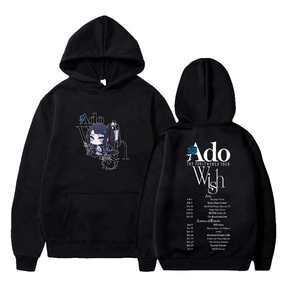 

Ado Wish Merch The First World Tour Hoodie 2024 Long Sleeve Streetwear Men Women Hooded Sweatshirt Harajuku Clothes