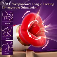 Sucking tongue licking dildo vibrator clitoris nipple g-spot pussy stimulator vagina anal masturbator adults sex toys for woman - Image 2