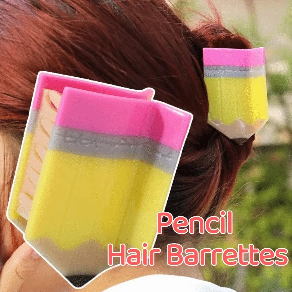 

Funny Book Hair Claw Cute Novelty Pencil Hair Barrettes Comfortable To Wear Non-slip Geometry Acetate Hair Clip Teacher's Gift