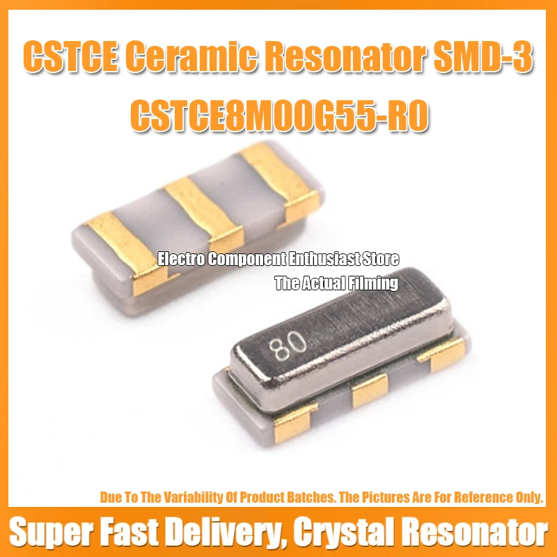 (10PCS) CSTCE8M00G55-R0 CSTCE10M CSTCE12M CSTCE16M0V53-R0 CSTCE20M  3213 MuRata CSTCE Ceramic Resonator SMD-3 15PF 33PF 3.2X1.3