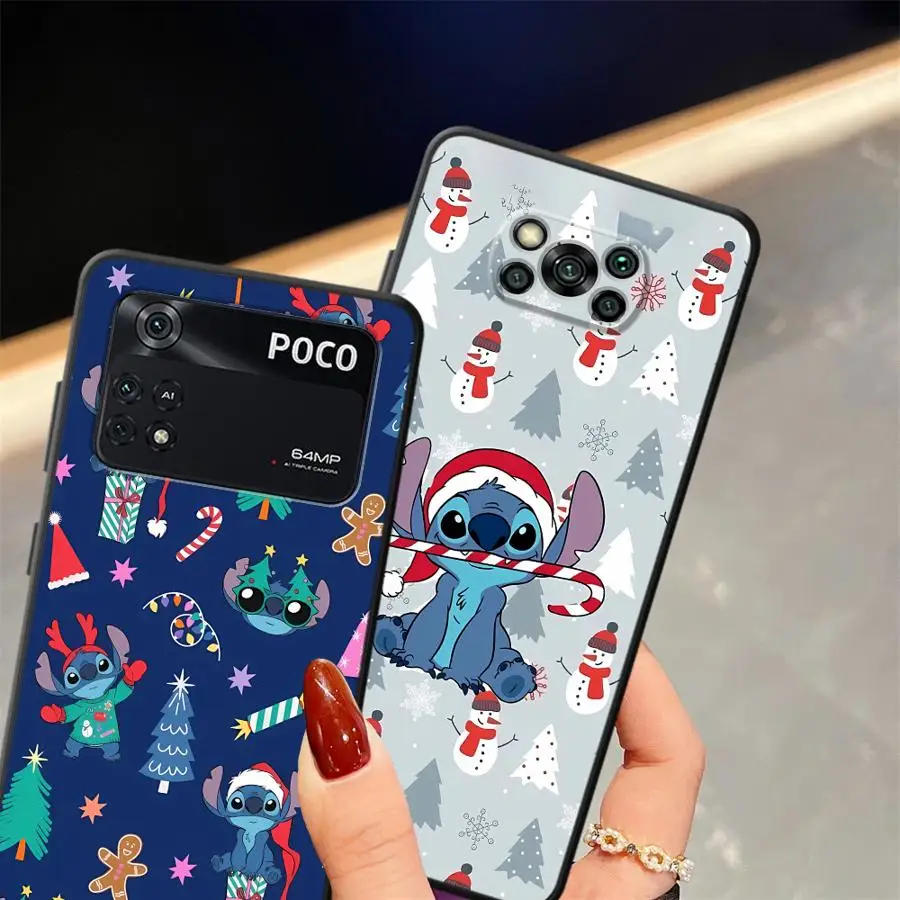 لينة عودة غطاء الهاتف القضية ل Xiaomi Poco F3 F4 F5 C50 M5 X3 X4 X5 C65 C51 M3 M4 برو عيد الميلاد لطيف غرزة البخاخة