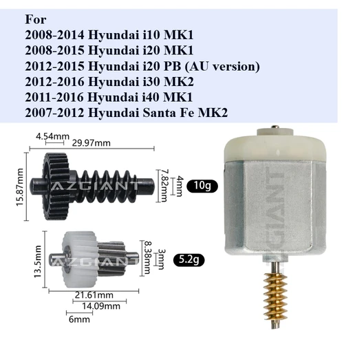 Para Hyundai i10 i20 PB i30 i40 Santa Fe ala lateral del coche espejos retrovisores plegables de marcha atrás Exterior Kit de reparación de engranaje de Motor