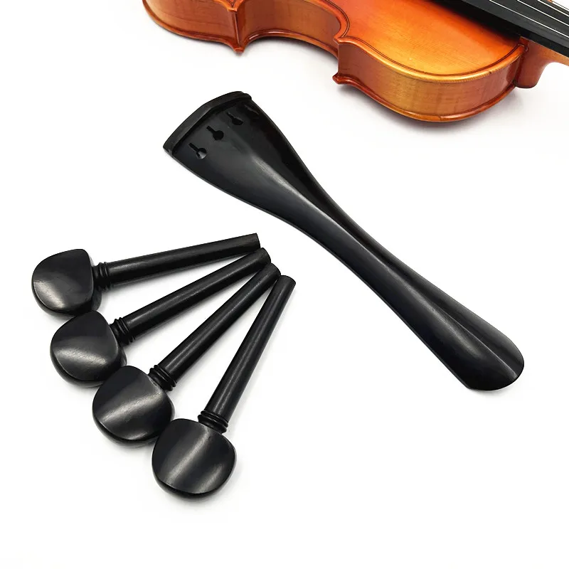 Hand-made 4/4 Cello Accessories parts fittings,Indonesian A-grade ebony wood tailpiece&tuning pegs