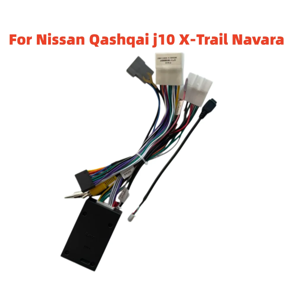 Android 16 Pin Cable For Nissan Qashqai J10 J11/ Juke/X-Trail 2015/Navara 2018/Kicks 2018 /March 2018 Radio Support 360 Camera