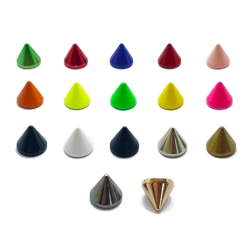 5~100Set Punk Garment Rivets 8x7.5mm Metal Conical Studs For DIY Leather Craft Handmade