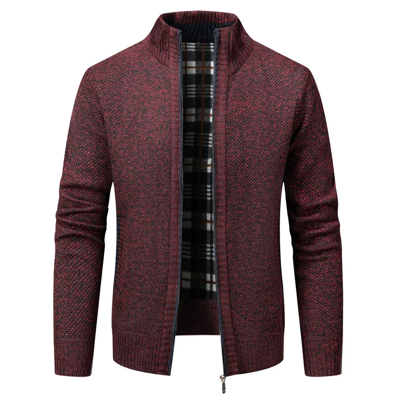 

High-quality, fashionable, cool and casual cardigan for men, sweater, knitted sweater, jacket for men, stand-up collar cardigan