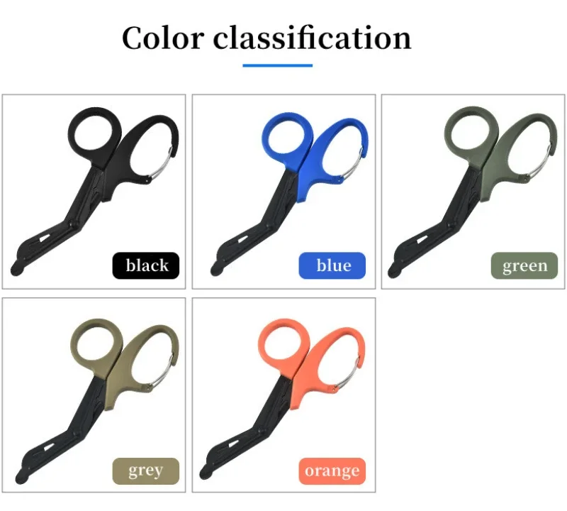 Stainless Steel Medical Scissors Surgical Nursing Scissors Buckle Bending Bandage Scissors Canvas Outdoor Portable  Accessories