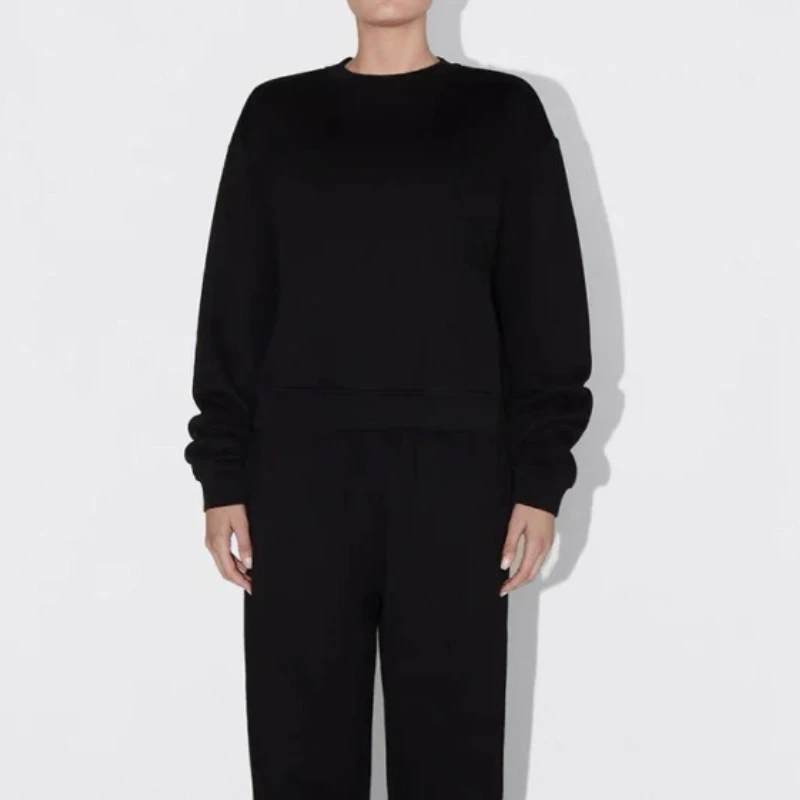 

KHY Kylie same black pullover loose hooded sweatshirt hundred casual tops