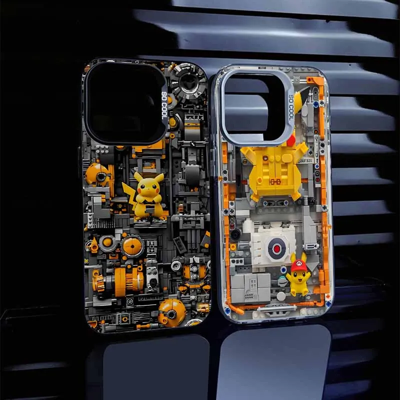 Anime Pokemons Pikachus para Samsung Galaxy S25 Edge S24 S23 S22 S21 S20 FE Ultra Lite Plus Funda plateada colorida para teléfono Funda Capa