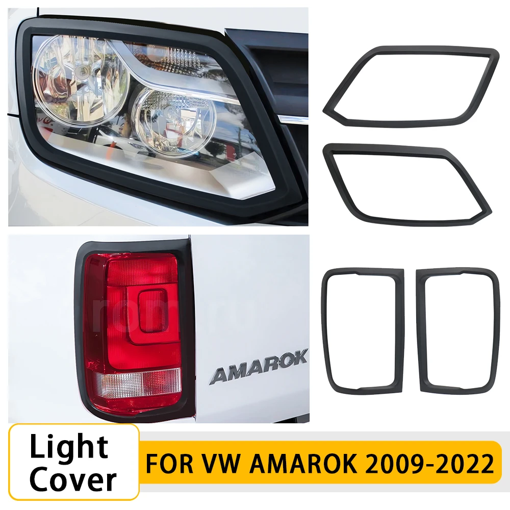 4PCS/SET Light Cover Trim Set Tail Lights Cover HeadLight Cover For VW AMAROK 2009-2022 year models Front and Rear Lamp Cover