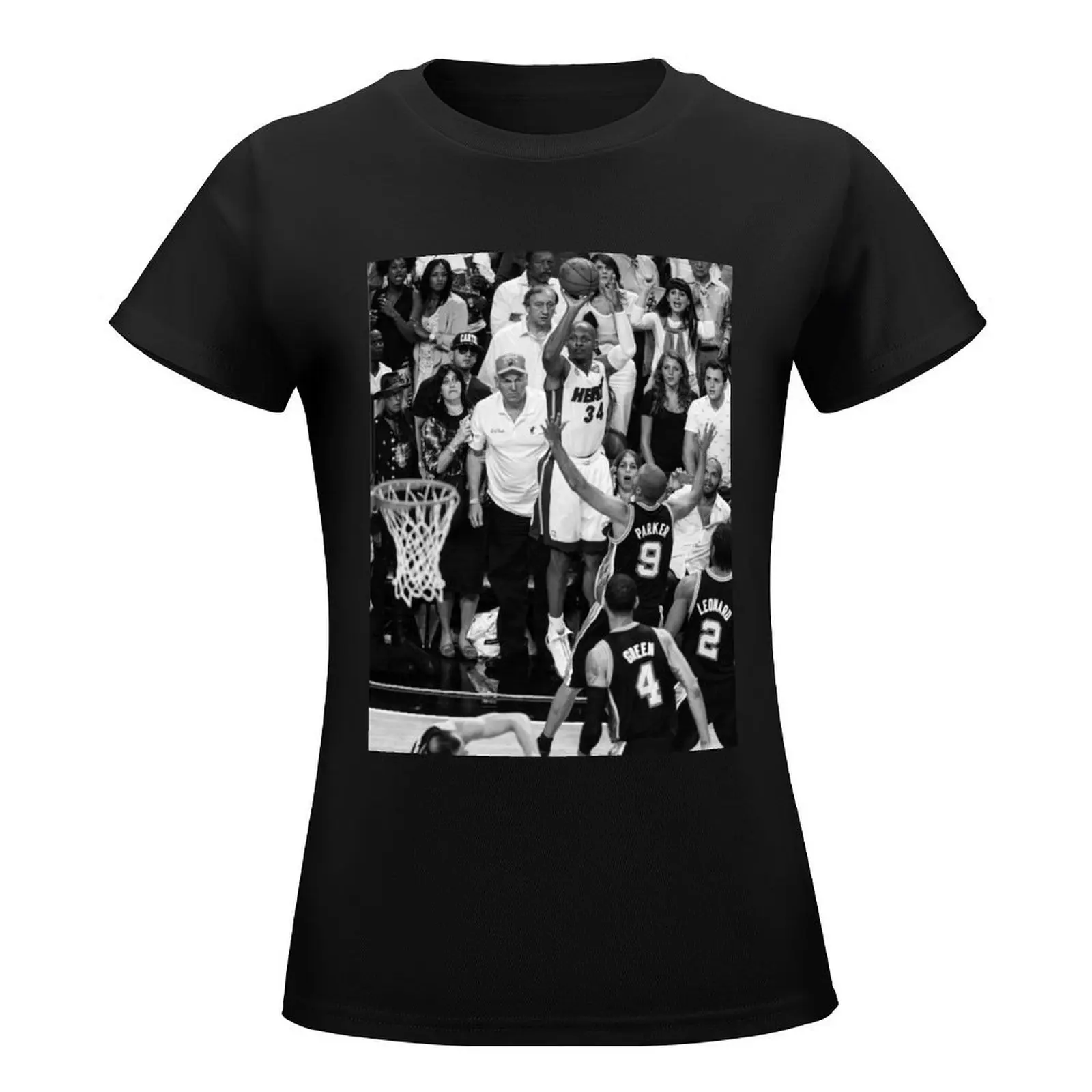 Ray Allen - The Shot - Black / White T-Shirt plain Female clothing workout shirts for Women loose fit