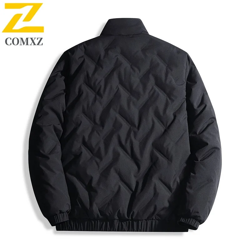 COMXZ New Men Cotton Coat Stand Collar Commuting Office Lightweight Parkas Business Casual Cold Protection Warm Winter Garment