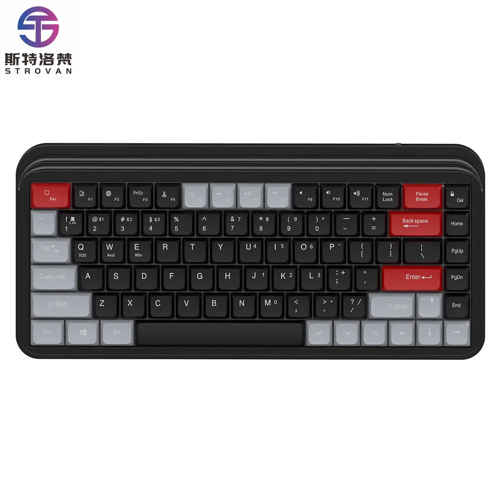New 83 Keys Dual Mode 2.4G BT Keyboard Portable Compact USB Interface Wireless Keyboard for Desktop Tablet PC Phone
