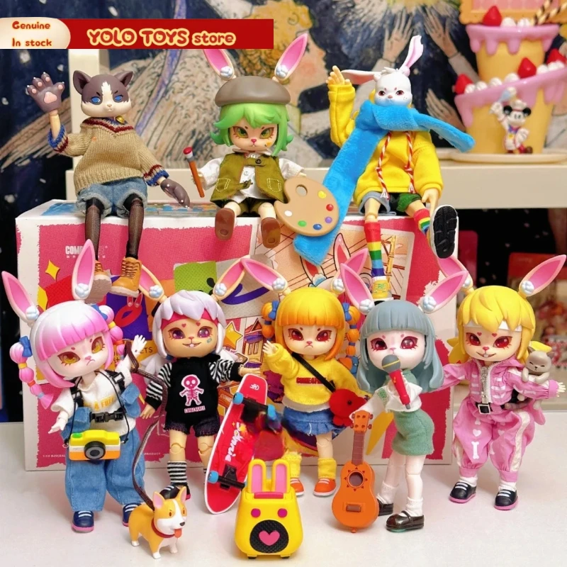 

Genuine1/12 Bjd Blind Box Bonnie Movable Joint Body Rabbit Doll Cute Elf Ob11 Character Doll Anime Model Surprise Gift Toy Girls