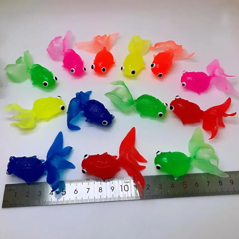 7/10PCS เด็กวัยหัดเดินอาบน้ําของขวัญ Kawaii จําลองยางปลาทองเด็กอาบน้ําน้ําเล่นเกมของเล่นสําหรับเด็ก
