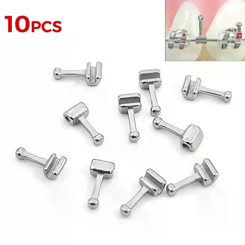 /ACR/10Pcs Bondable And Crimpable Hooks Teeth‑Straightening Lingual Buttons With Multi-hook Arms For Brackets Lab Materials