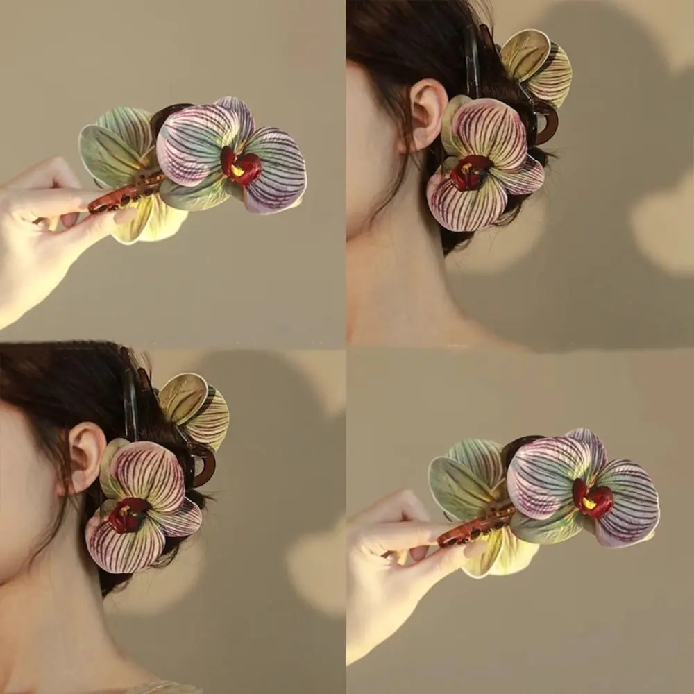 

Bohemia Barrettes Flower Hair Claw Ponytail Clip Cute Hairpin Butterfly Orchid Hair Clip Shark Clip Grab Clip Large Shark Clip