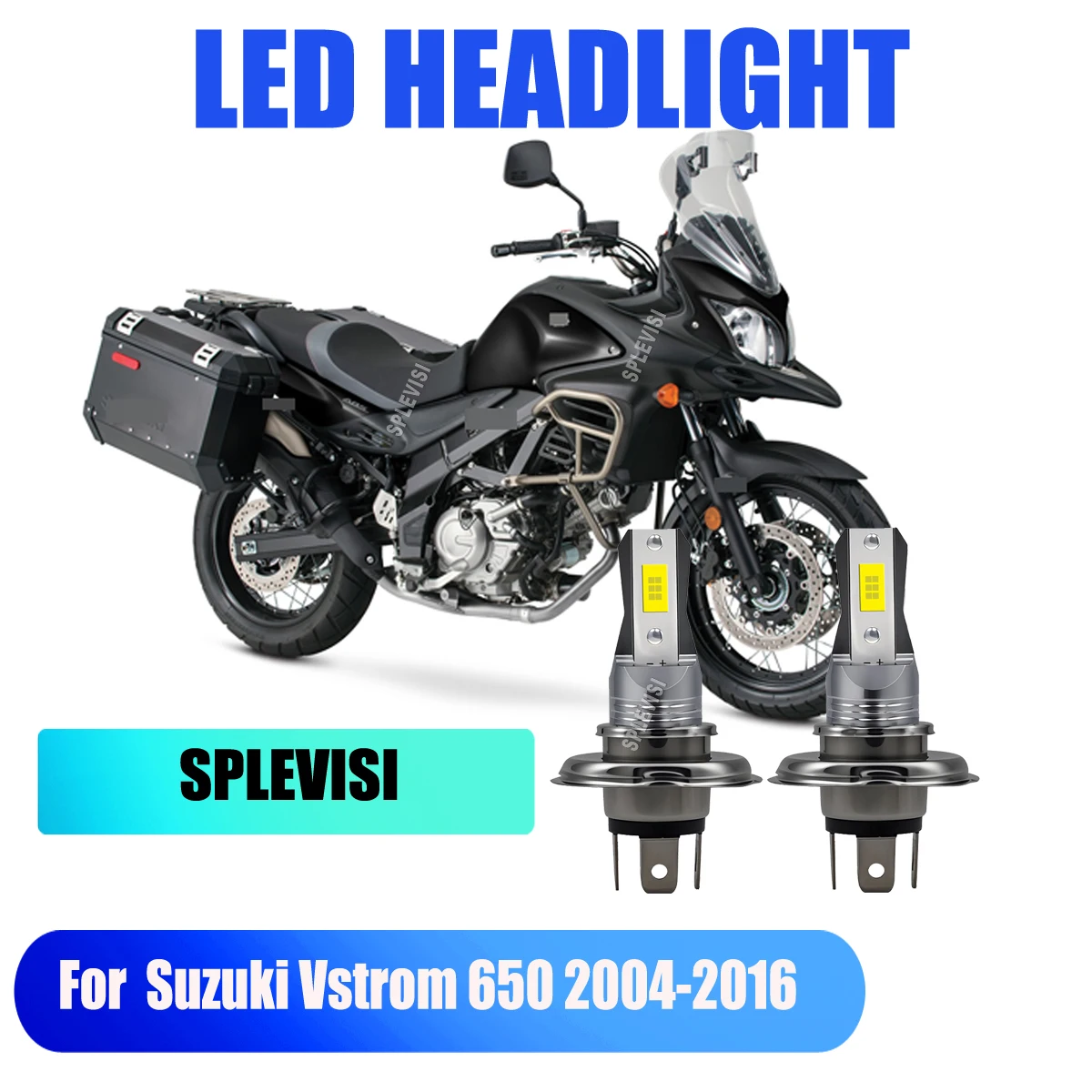 

2Pcs H4 472 White LED Headlight Bulbs High Low Beam- 1:1 Mini Size For Suzuki Vstrom 650 2004 2005 2006 2007 2008 2009 2010-2016