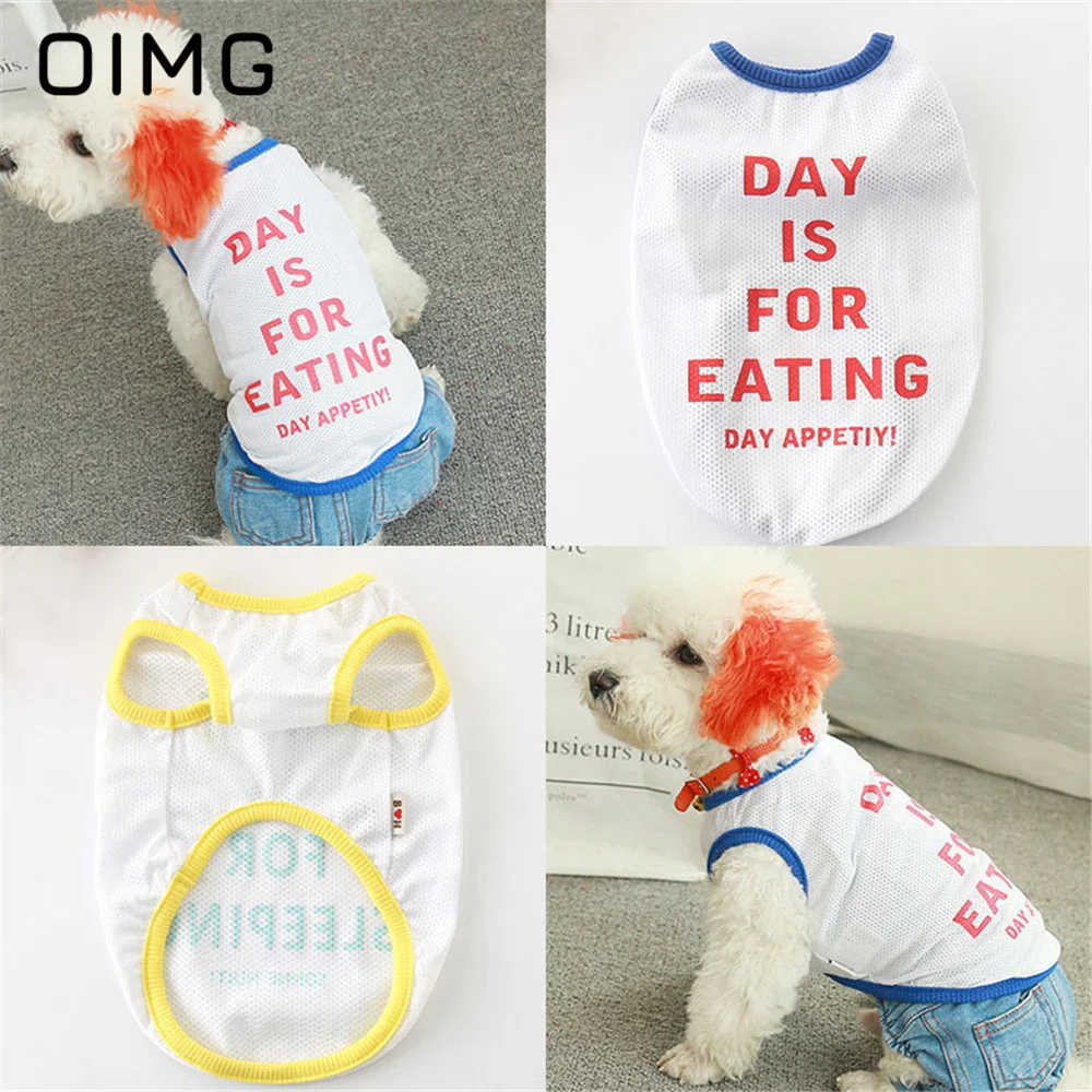 

OIMG Summer New Pet Clothing Milk Silk Puppy Tank Top Breathable Small Dogs T-shirt Schnauzer Teddy Pomeranian Mesh Vest