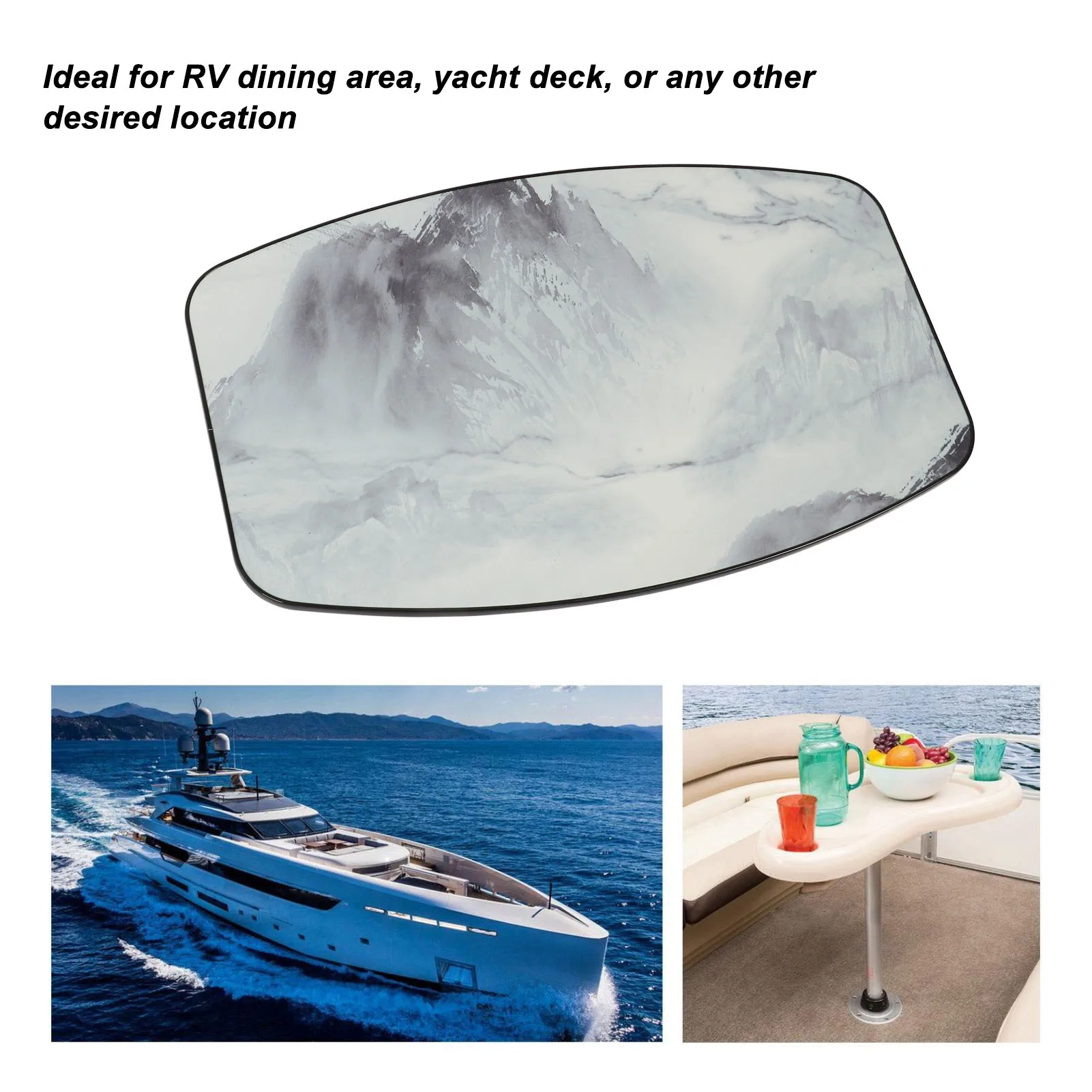 RV مستطيلة سطح الطاولة 24x15.2 بوصة خشب متين طاولة طعام لوحة سطح المكتب ل RV تخييم سطح السفينة شرفة عائمة #2