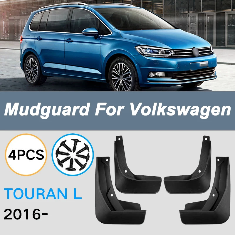 

For Volkswagen Touran L 2016 Automotive Tire Mudguard Waterproof Prevent Mud Splashing Car Mud Flap Fender Trim 4pcs Accessories
