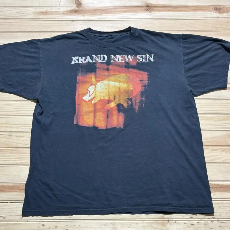 

Винтажная брендовая новая футболка Sin Rock N Roll Band 2002, мужская футболка Ä Makanan Размер 2XL