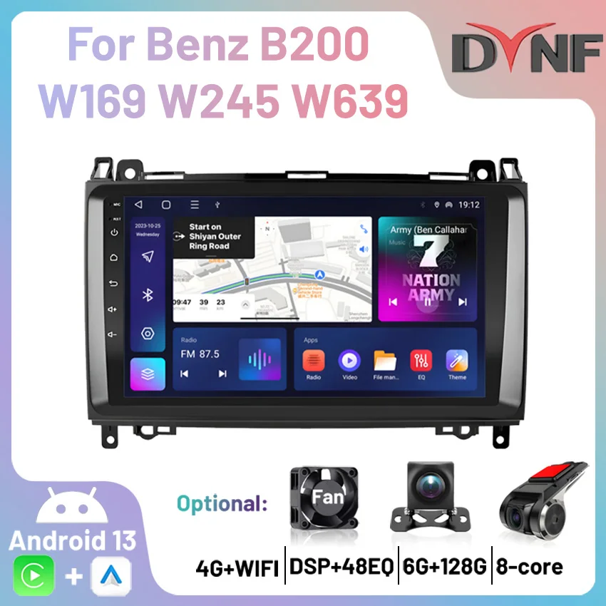 

Android 13 Car Radio Carplay Multimedia Player For Mercedes Benz W169 W245 W639 W906 Sprinter B160 B170 B200 GPS DSP Car Audio