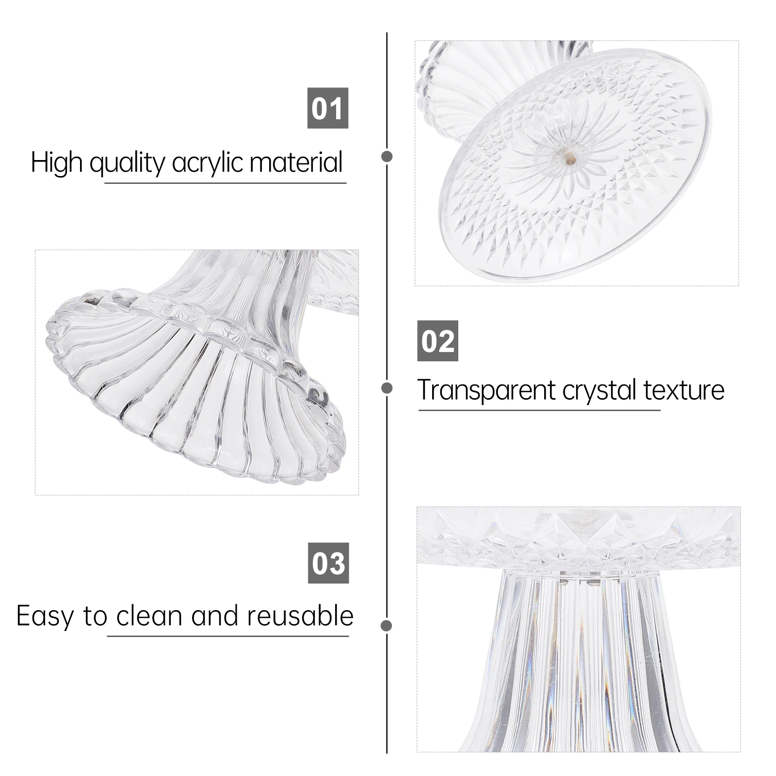 

Acrylic Fruit Plate Set Stable Placement Safe Use Display Bowl for Cupcakes Desserts Cookies Fruits Candies Chocolates Pastries