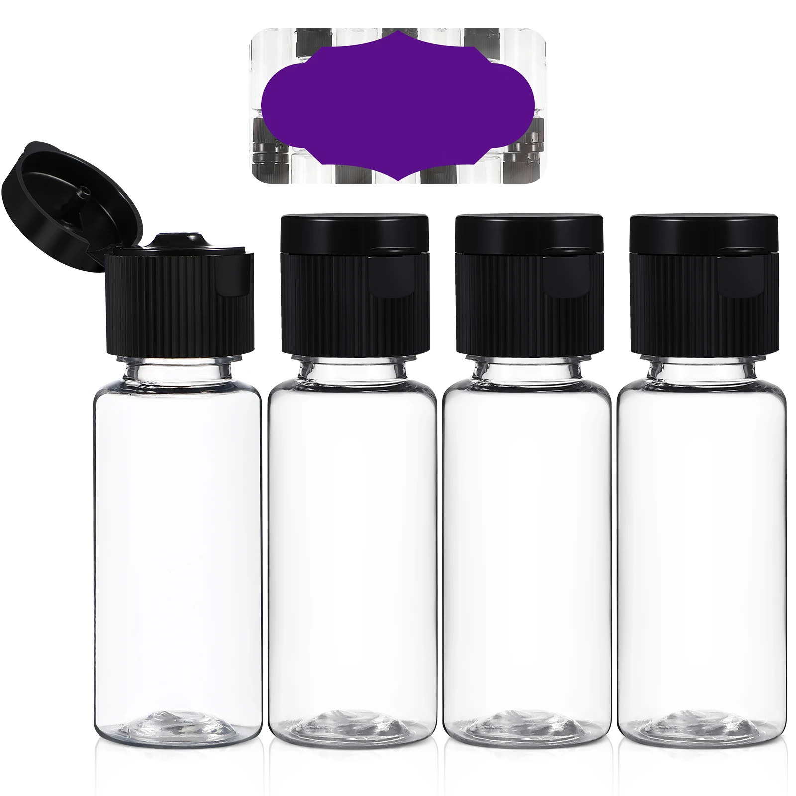 30 قطعة من الزجاجات البلاستيكية الفارغة 20 مللي حاويات سفر شفافة مانعة للتسرب لمكياج عينة الجرار تخزين السائل ضغط