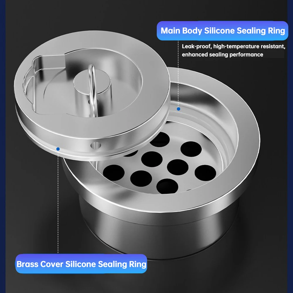 Brass Swimming Pool Floor Drain Anti-odor Copper Shower Drain Bathroom Drainage Sewer Plug Drain Valve DN50 DN75
